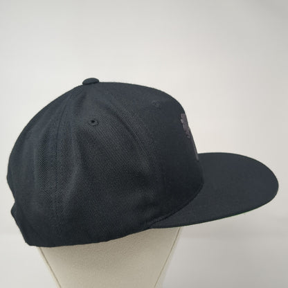 The Classics Yupoong Snapback Hat Black One Size Embroidered Logo