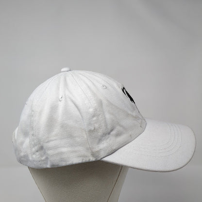 Unbranded Strapback Hat White One Size Adjustable Embroidered Vented Holes