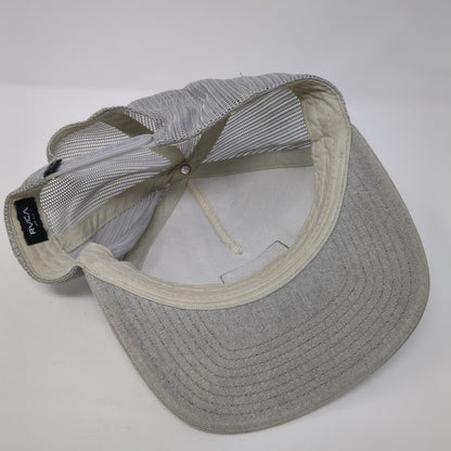 RVCA VA The Balance of Opposites Snapback Trucker Hat Gray One Size Mesh Back
