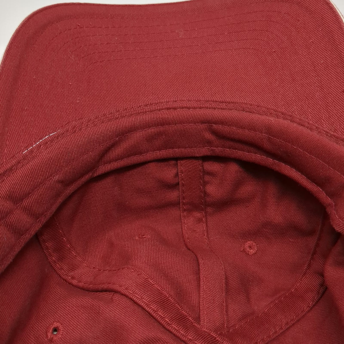 Cabela's Baseball Cap Hat Red One Size Patch Worlds Foremost Outfitter Slideback