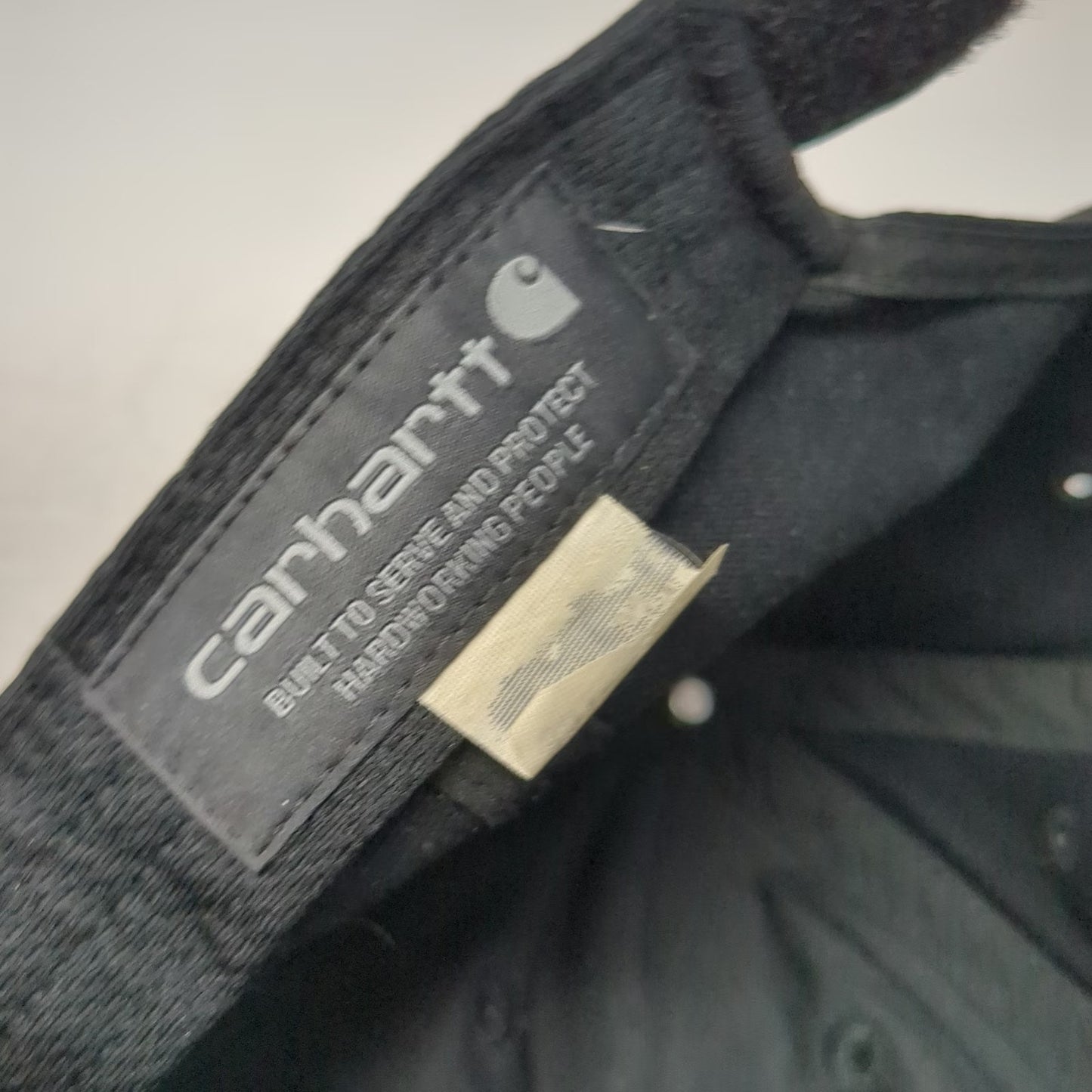 Carhartt Baseball Cap Black One Size Canvas Logo Patch Workwear Strapback Hat
