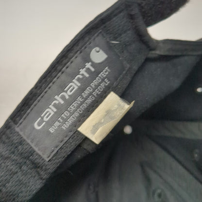 Carhartt Baseball Cap Black One Size Canvas Logo Patch Workwear Strapback Hat