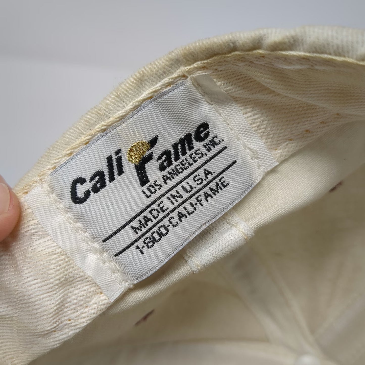 Cali Fame Baseball Cap White Red OS Rancho Park Los Angeles Golf Made in USA
