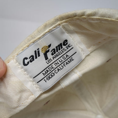 Cali Fame Baseball Cap White Red OS Rancho Park Los Angeles Golf Made in USA