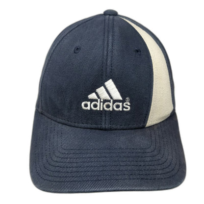 Adidas Baseball Cap Blue One Size Strapback Cotton Embroidered Logo Stripe Hat