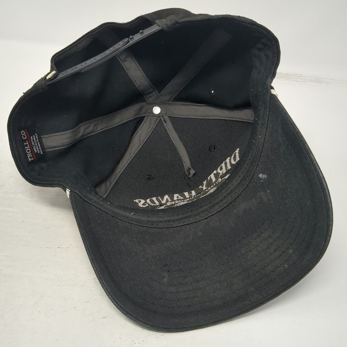 Troll Co. 5 Panel Black Hat One Size Dirty Hands Clean Money Snapback Rope Crown