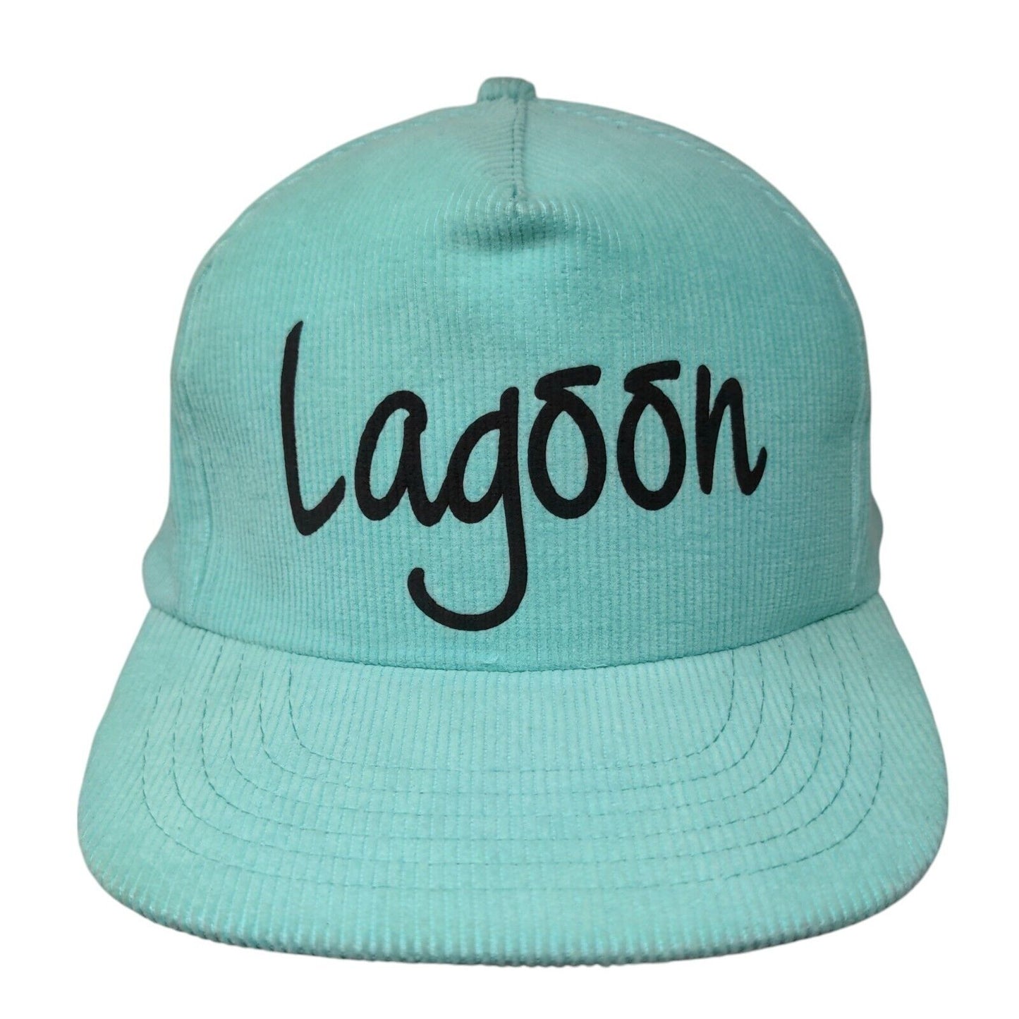Lagoon Snapback Hat Greenish-Blue OSFA Adjustable Corduroy Triangle