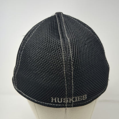 Washington Huskies NCAA New Era Cap Black XL Mesh Stretch Fit 39THIRTY W Logo