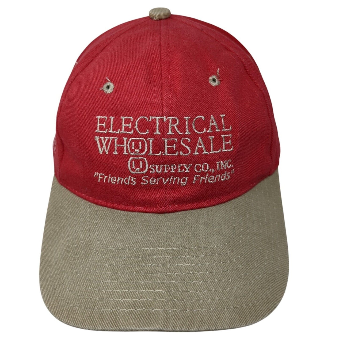 Electrical Wholesale Strapback Hat Red One Size Embroidered Colorblock