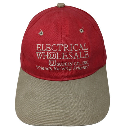 Electrical Wholesale Strapback Hat Red One Size Embroidered Colorblock