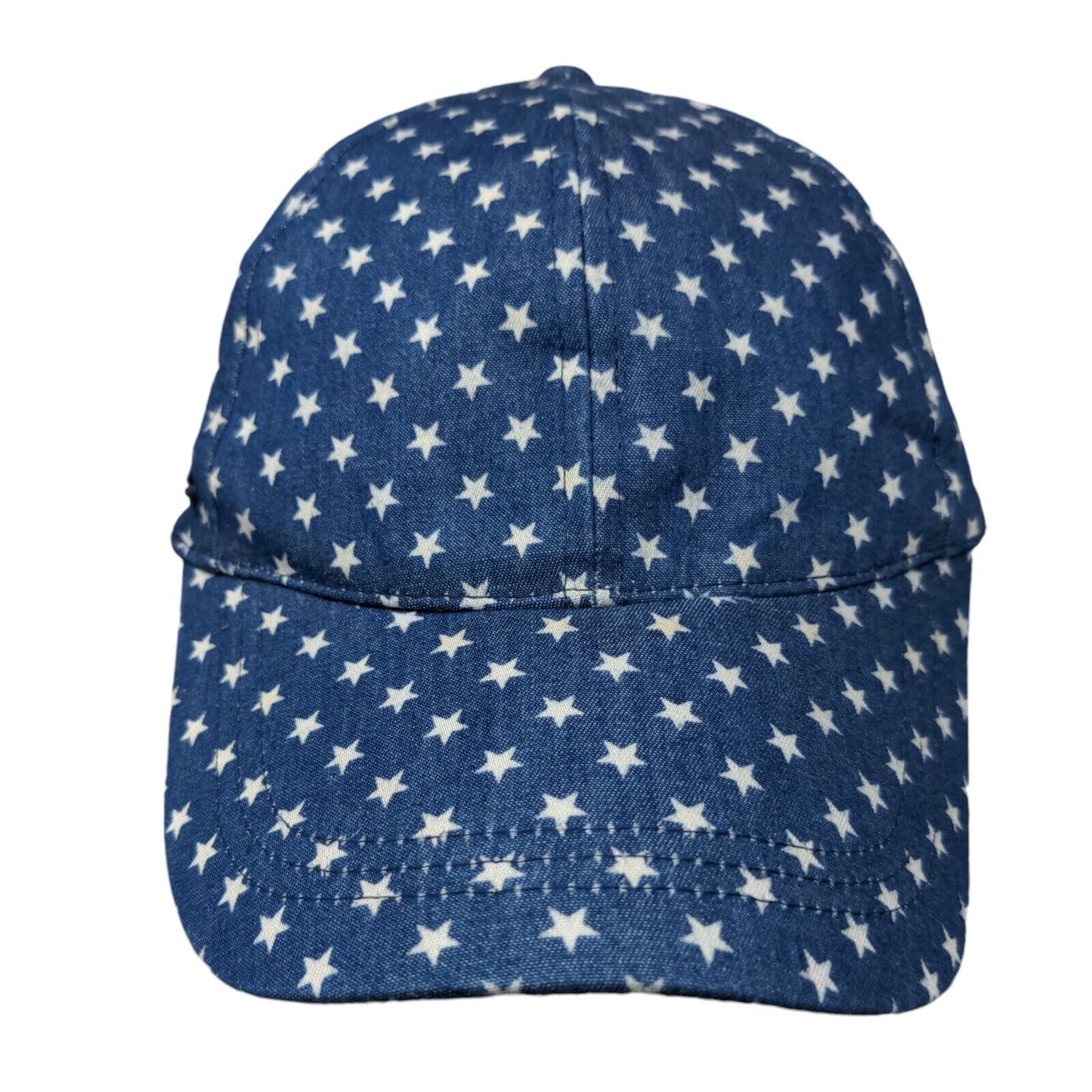 Steve Madden Slideback Hat Blue One Size White Stars All Over Print