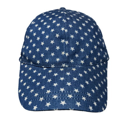 Steve Madden Slideback Hat Blue One Size White Stars All Over Print