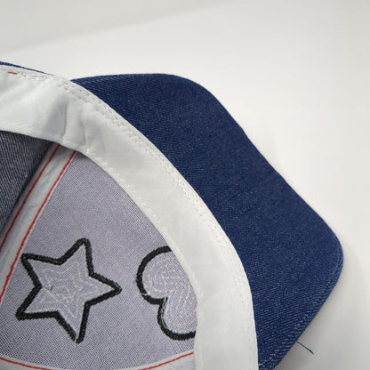 Star Heart Lightning Sequin Strapback Hat Blue One Size Denim Adjustable