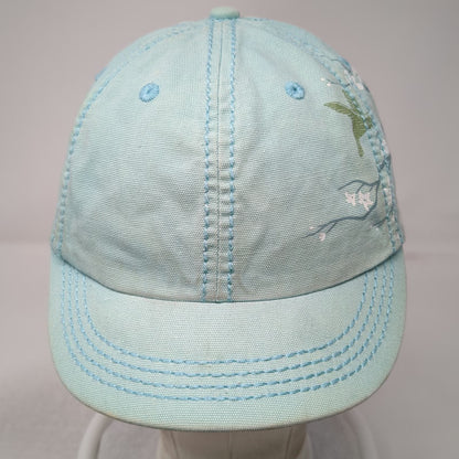 Life is Good Baseball Cap Blue One Size Organic Cotton Floral Adjustable Hat