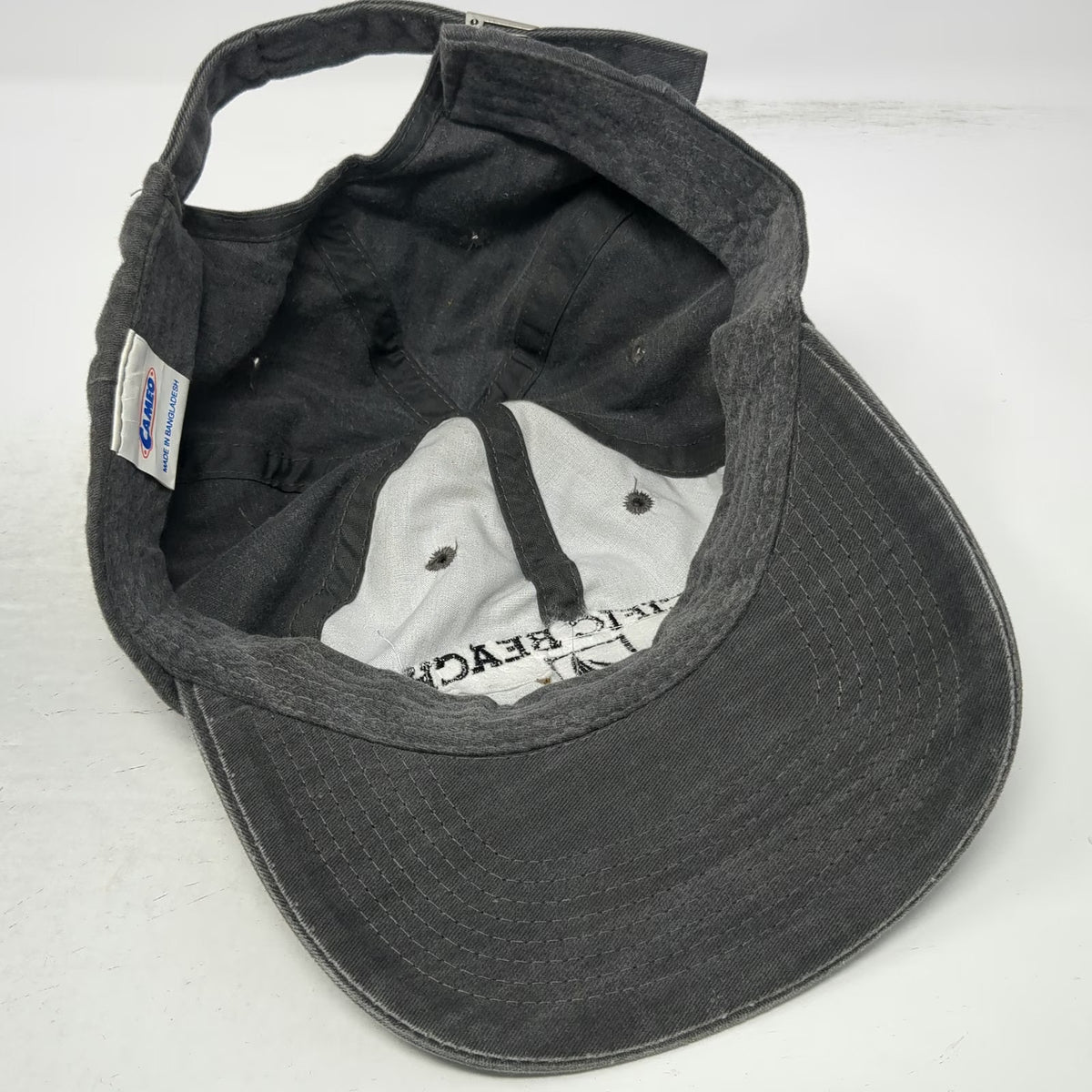 Cameo Baseball Cap Gray One Size Pacific Beach California Sailboat Buckle Hat