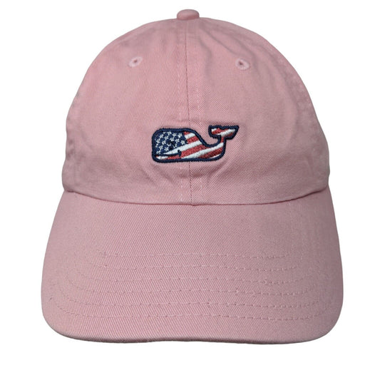 Vineyard Vines Women's Slideback Hat Pink Embroidered Patriotic Whale Logo