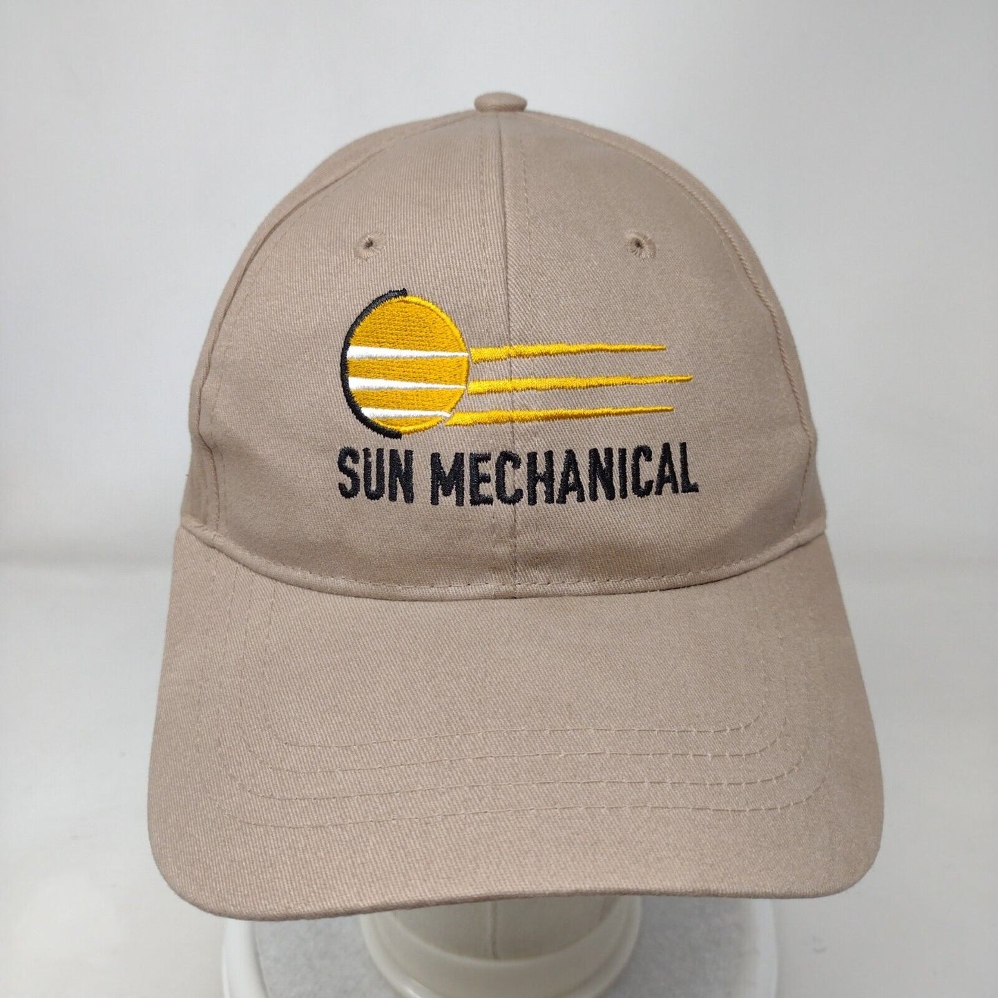 Sun Mechanical Strapback Hat Tan One Size Adjustable 6 Panel Cap America