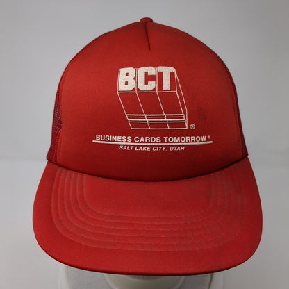 BCT Business Cards Tomorrow Salt Lake City Utah Trucker Hat Red OS Adjustable