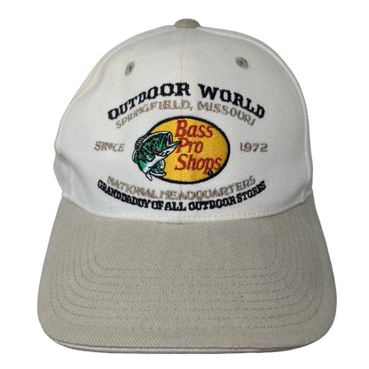 Bass Pro Shops Outdoor World Men's Slideback Trucker Hat White OSFM Embroidered