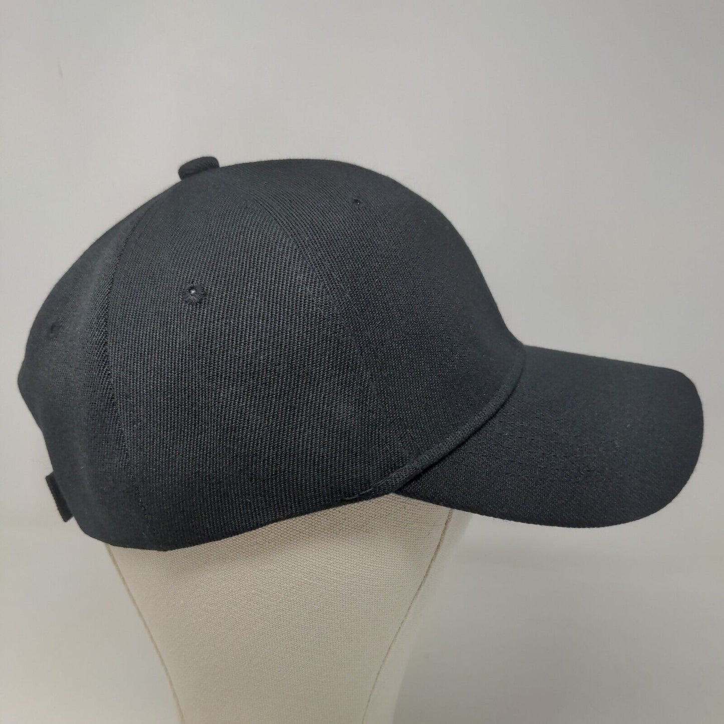 Unbranded Men's Strapback Hat Black Blank 100% Polyester Adjustable