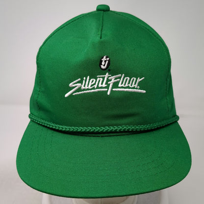 Yupoong 5 Panel Green Hat One Size Silent Floor tj Logo Rope Brim Snapback