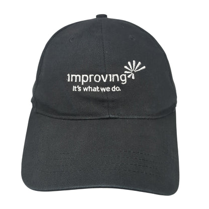 Improving It's What We Do Strapback Hat Black One Size Cap America