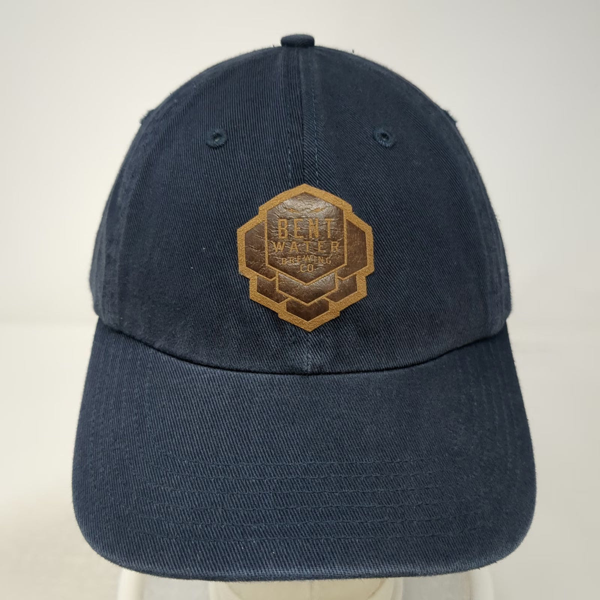 Richardson Baseball Cap Blue One Size Bent Water Brewing Co Leather Patch Hat