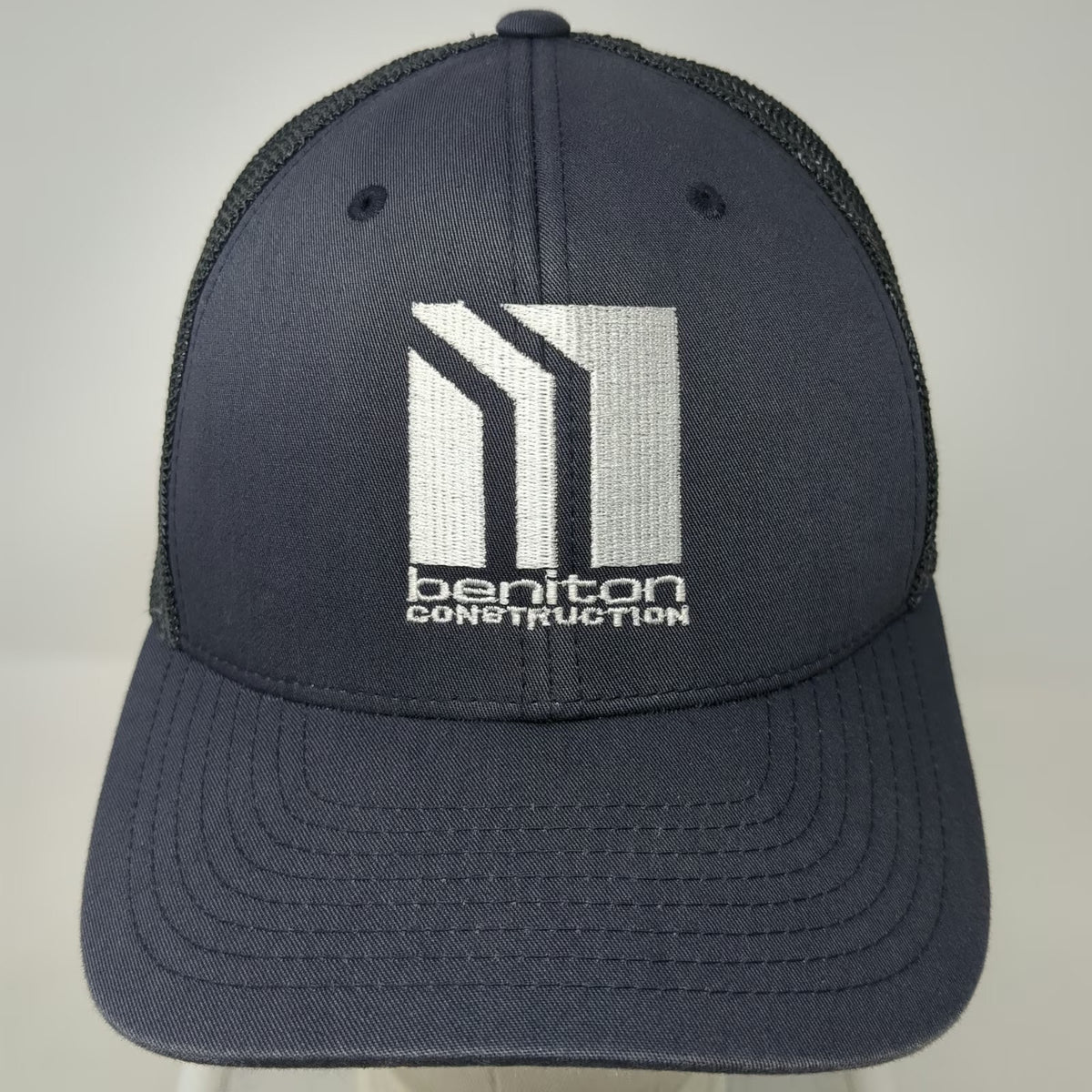 Port Authority Baseball Cap Gray Hat M Mesh Back Fitted American Flag Logo