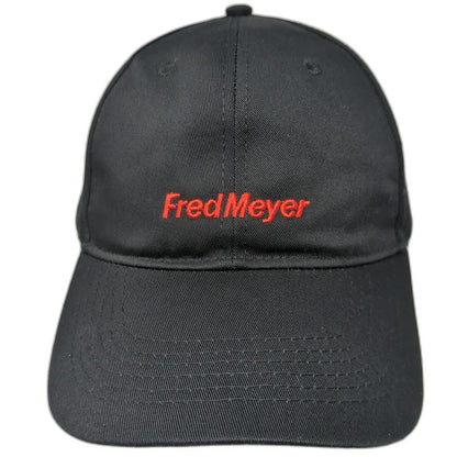 Baseball Cap Black One Size Embroidered Fred Meyer Logo Strapback Retail hat