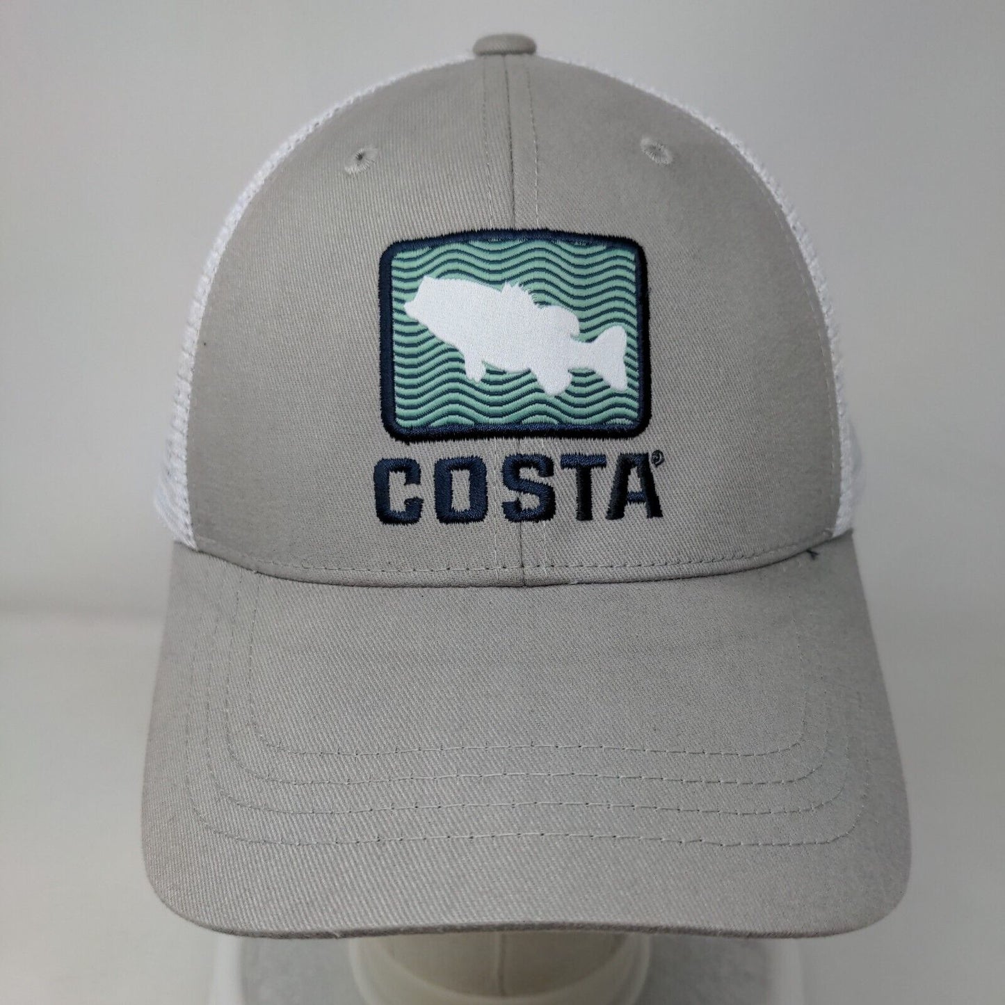 Costa Del Mar Snapback Trucker Hat Gray OS Adjustable Embroidered Mesh Back