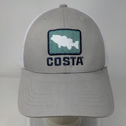 Costa Del Mar Snapback Trucker Hat Gray OS Adjustable Embroidered Mesh Back