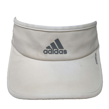 Adidas Visor White One Size Aeroready Moisture Wicking Strapback Golf Tennis Hat