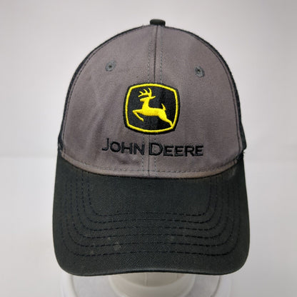 John Deere Snapback Trucker Hat Black One Size Adjustable Embroidered Mesh Back