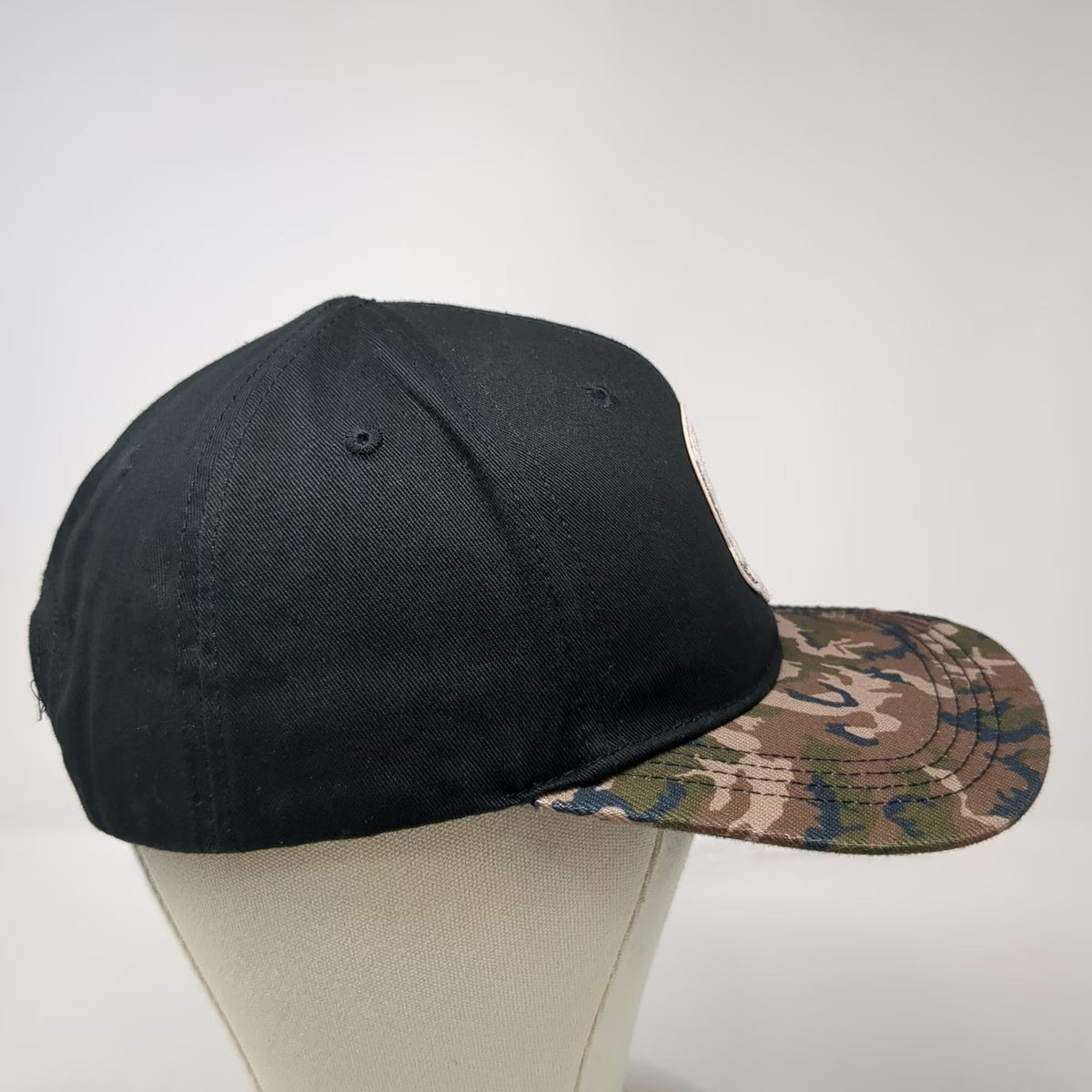Zero Foxtrot Snapback Hat Black Camo One Size Skull Ace Patch Logo Brim Cotton