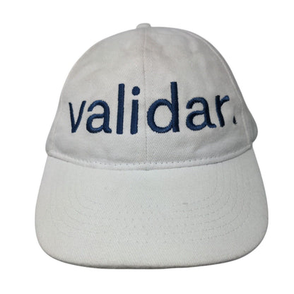 Validar Slideback Hat White One Size Adjustable Embroidered 6 Panel