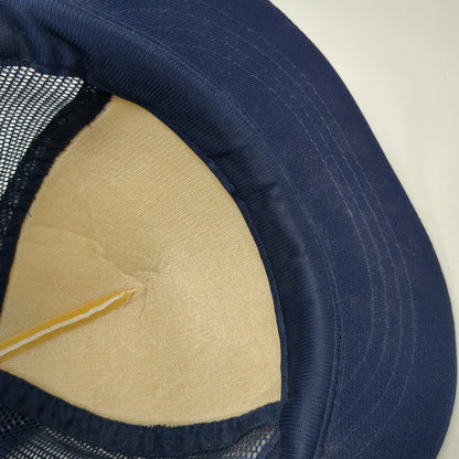 Blue White Trucker Hat Mesh Back Pom Pom Snapback Foam Front Cap Vintage