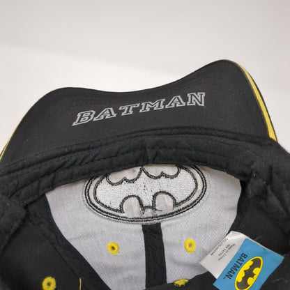 Batman Strapback Hat Black One Size Adjustable 6 Panel Embroidered