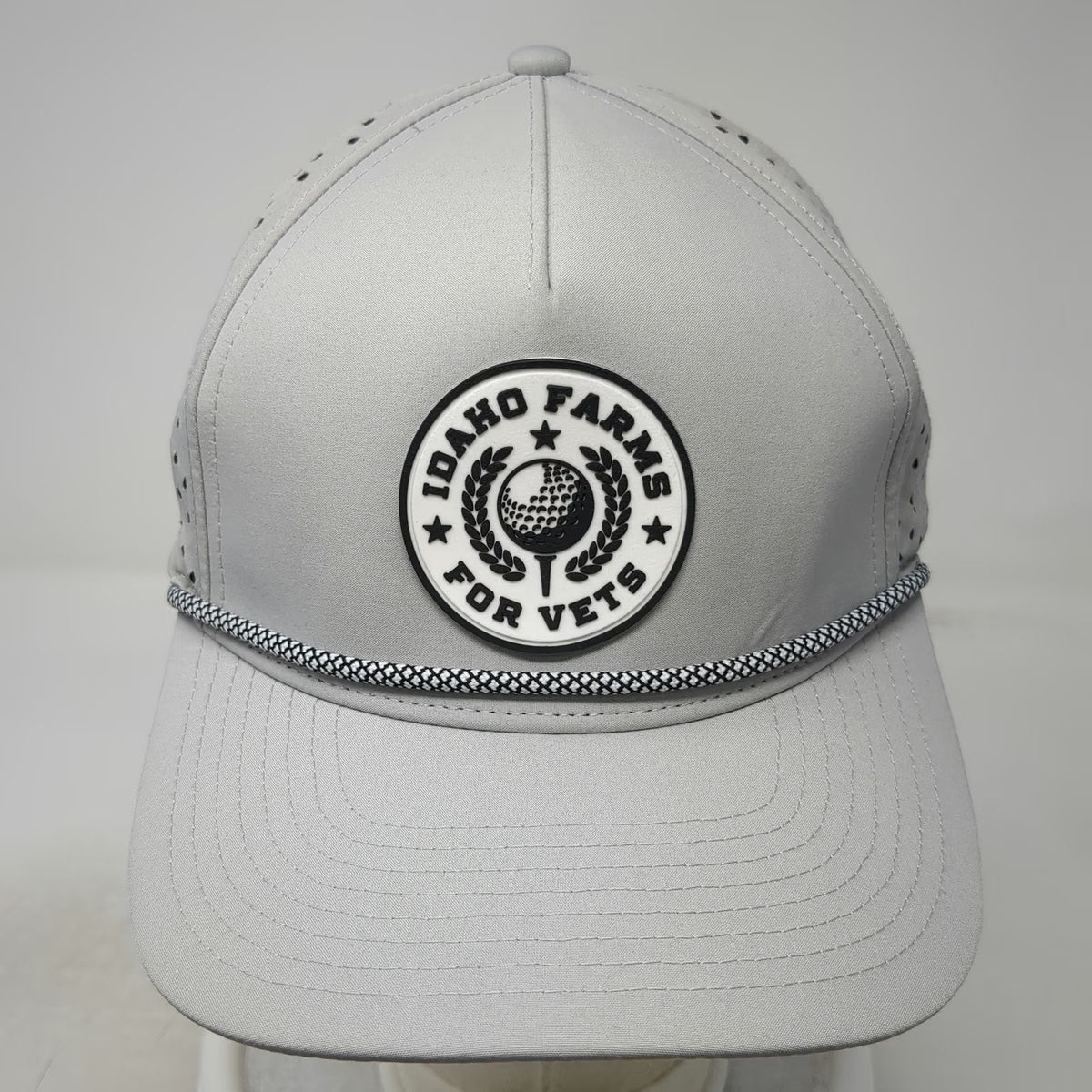 Billest Trucker Hat Gray One Size Rope Snapback Laser Cut Idaho Farms Vets Golf