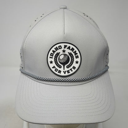 Billest Trucker Hat Gray One Size Rope Snapback Laser Cut Idaho Farms Vets Golf