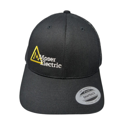 Moser Electric Snapback Trucker Hat Black One Size Mesh Back Sport-Tek