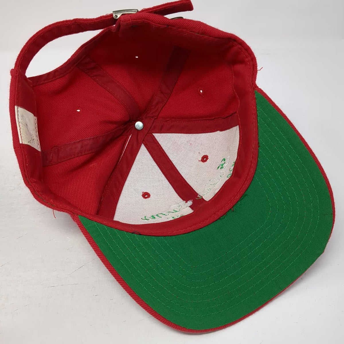 Red Baseball Cap One Size Fuller Farms Christmas Trees Green Slide Strap Hat
