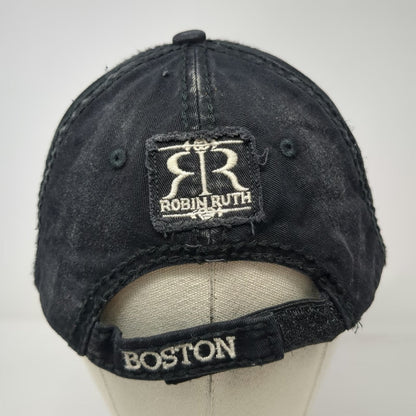Robin Ruth Baseball Cap Black One Size Boston Floral Distressed Strapback Hat
