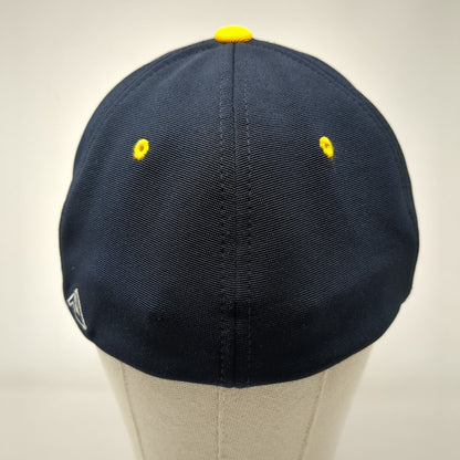 MYB Fitted Hat Blue 7 3/8-8 Embroidered Vented Holes 6 Panel Pacific Headwear