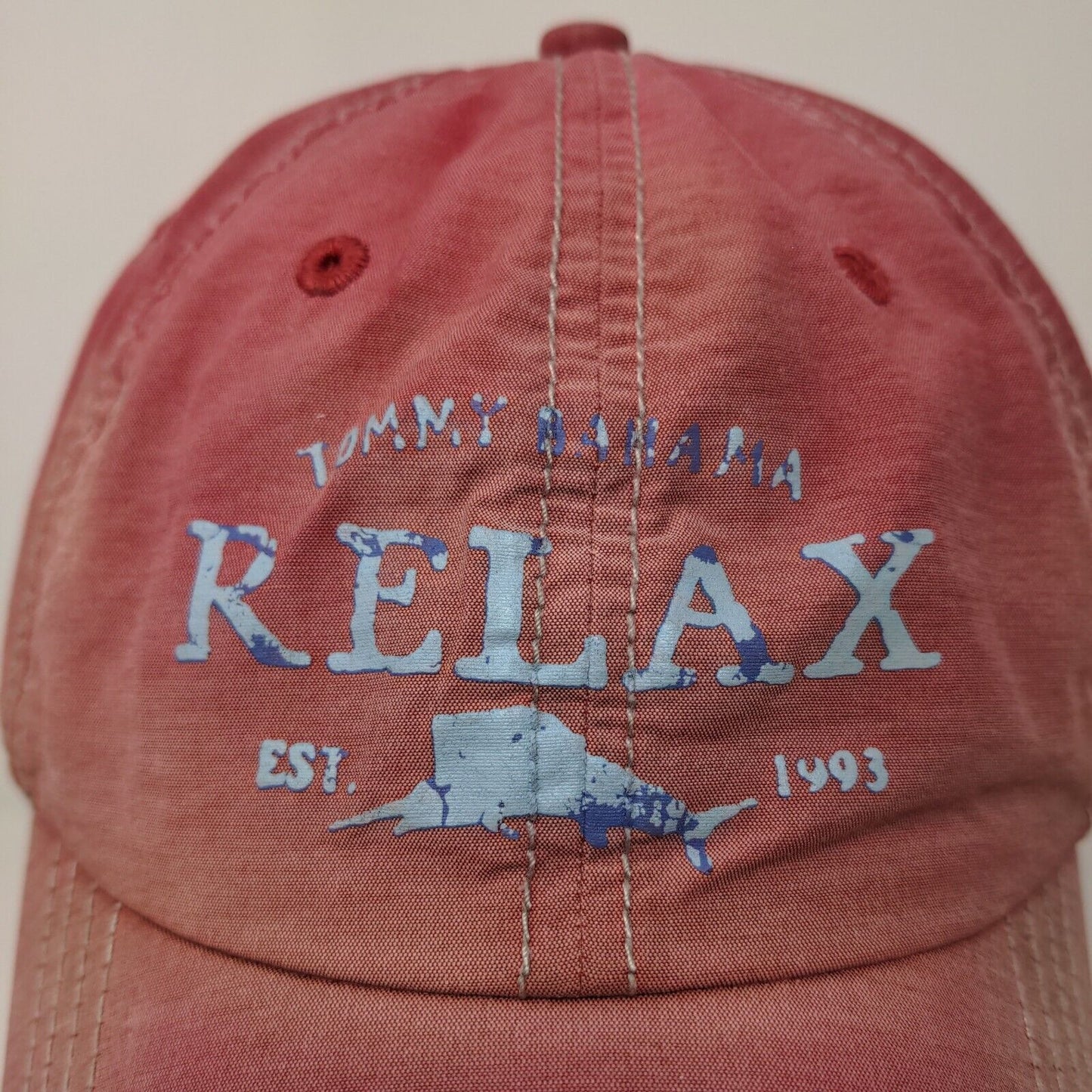 Tommy Bahama Relax Men's Slideback Hat Red Adjustable Cotton Nylon Graphic Logo