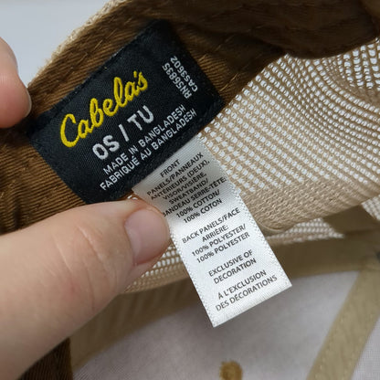 Cabela's Trucker Hat Brown One Size Snapback Mesh Back Embroidered Patch hat