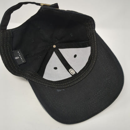 Lincoln Slideback Hat Black 58cm Adjustable Embroidered 6 Panel Solid