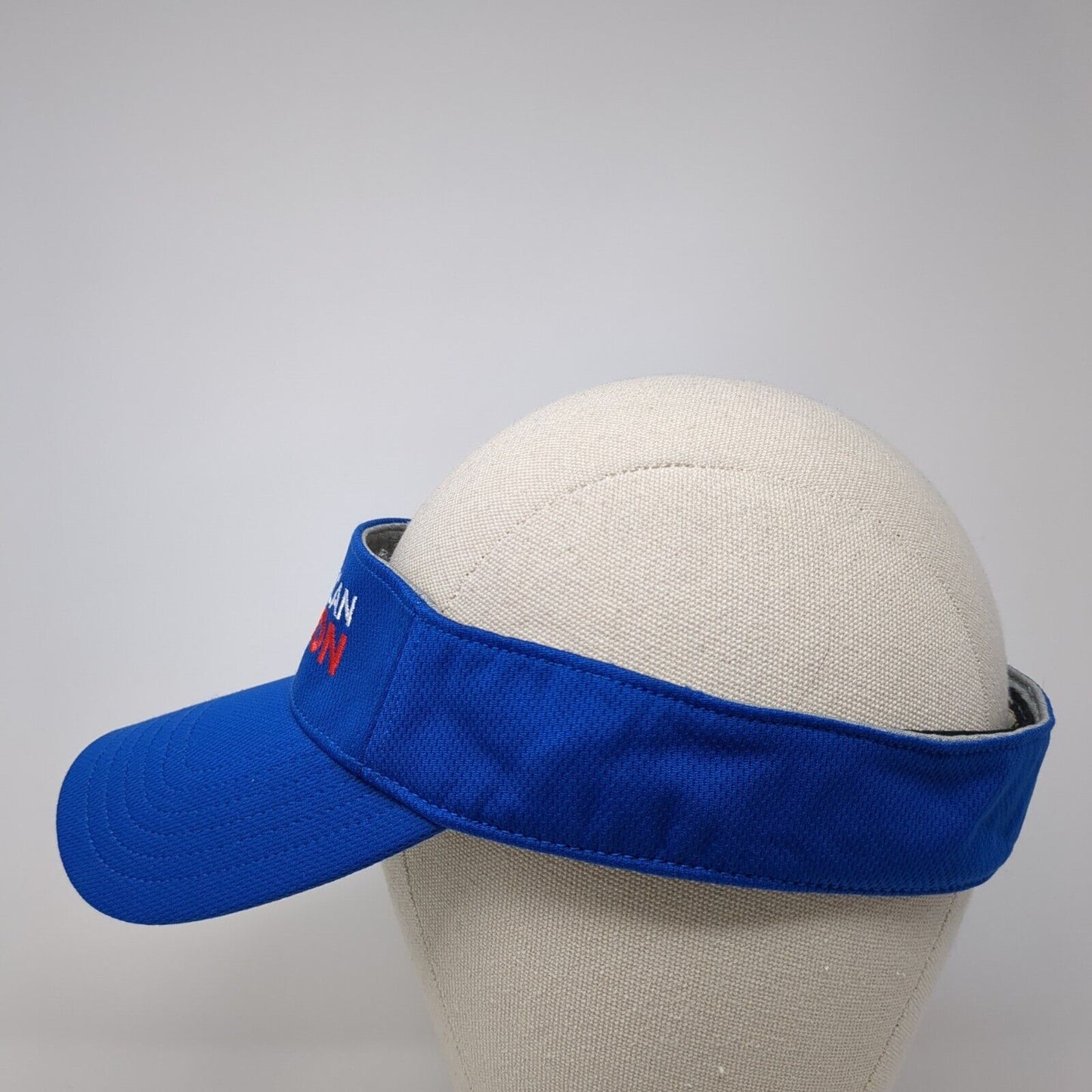 All American Marathon Style 1775 Sun Visor Hat Blue One Size A-Flex Ivory