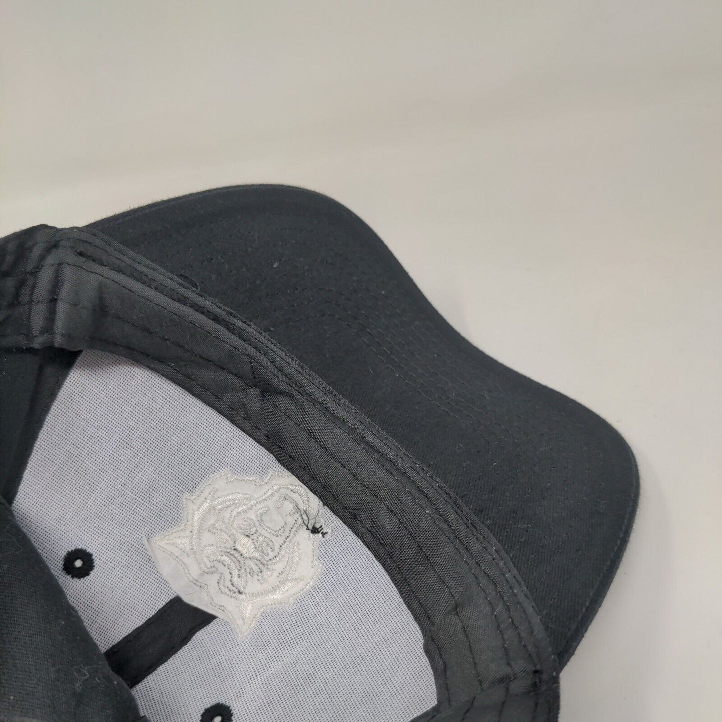 Tiger Strapback Hat Black OSFA Adjustable Embroidered Solid 6 Panel
