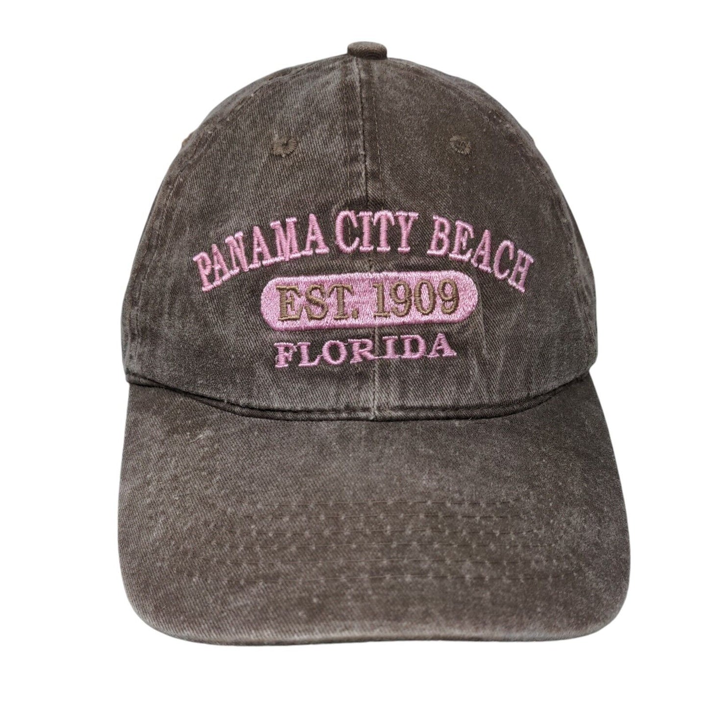 Panama City Beach Florida Est. 1909 Strapback Hat Brown OSFA Embroidered ESY