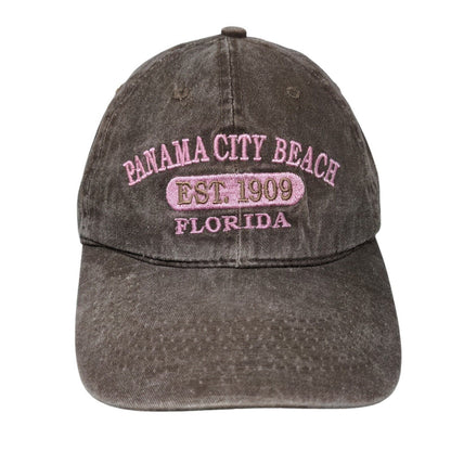 Panama City Beach Florida Est. 1909 Strapback Hat Brown OSFA Embroidered ESY